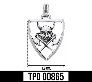 Face the real battle ~ Viking Warrior Shield Sterling Silver Pendant TPD865